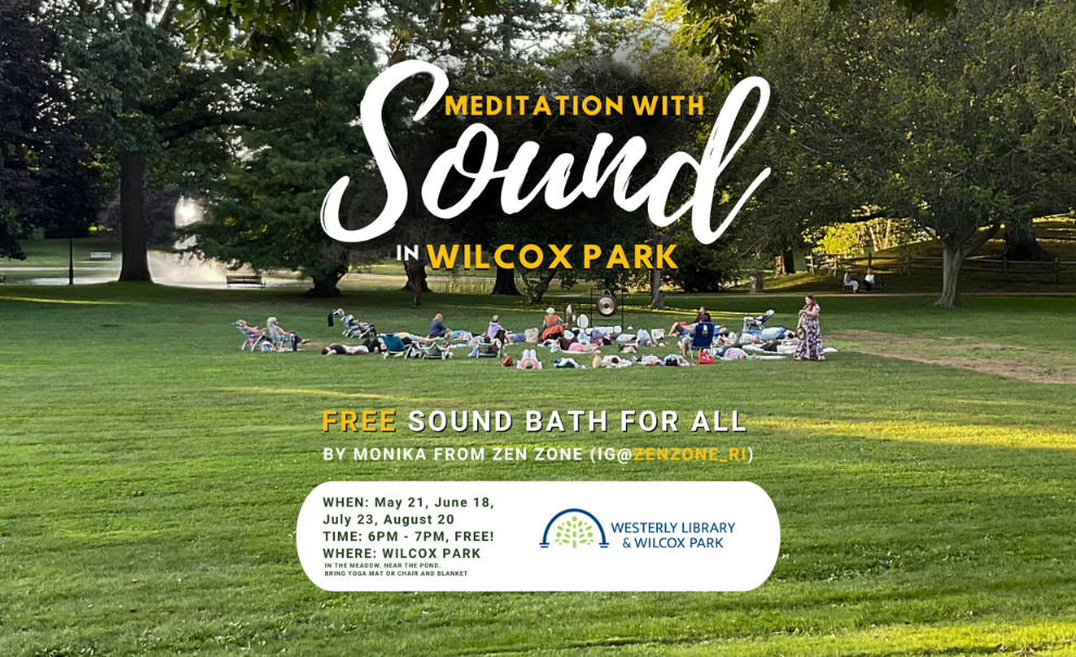 image of people in park doing sound bath meditation