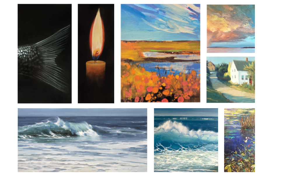 Images of colorful landscapes of artists works compiled together