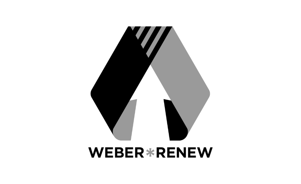 black and grey logo for project weber/Renew
