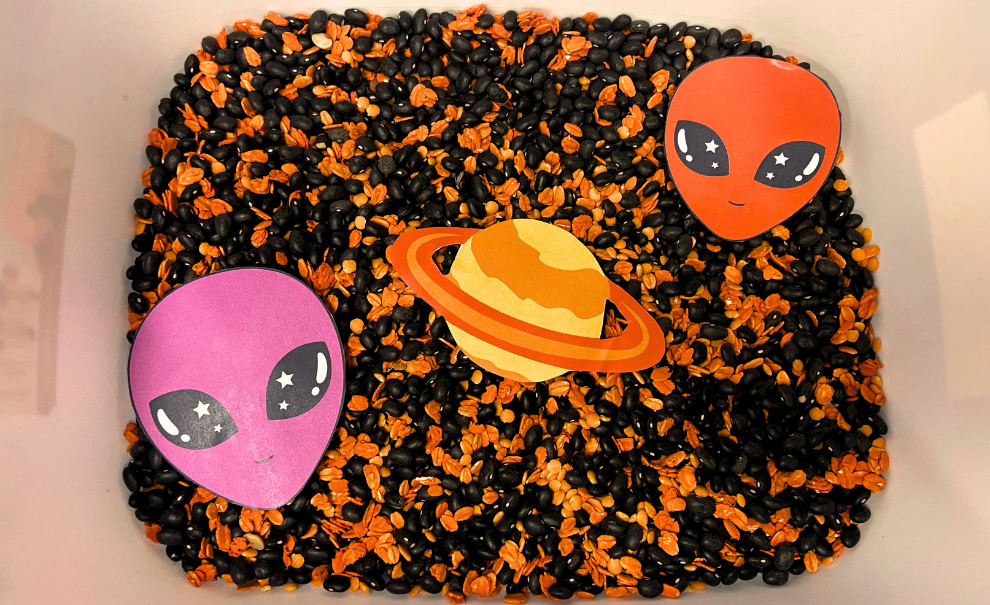A photo of a sensory bin