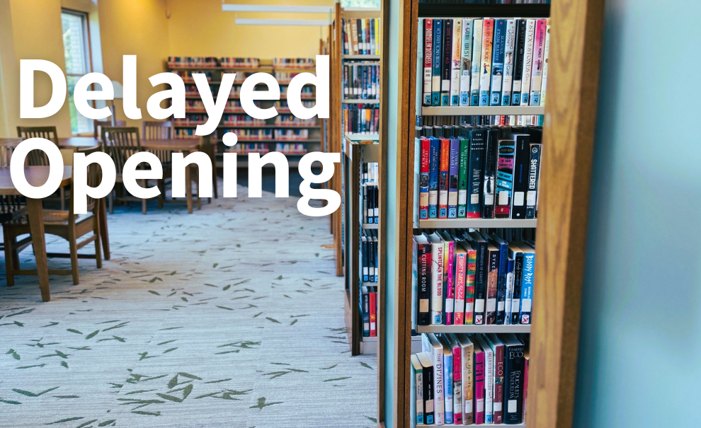book stacks delayed opening text