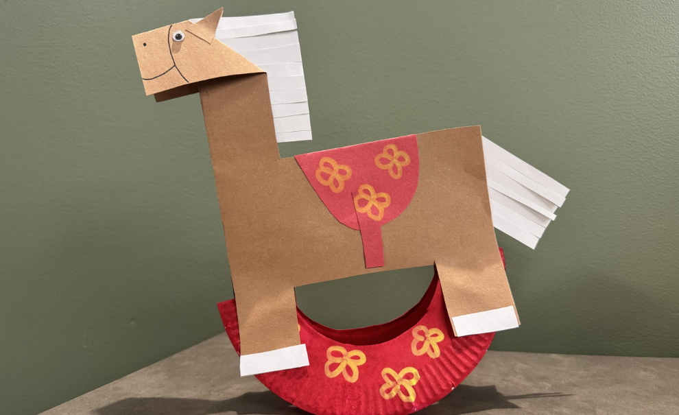 lunar new year rocking horse craft