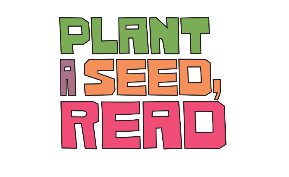 text displaying plant a seed, read in green, orange and pink