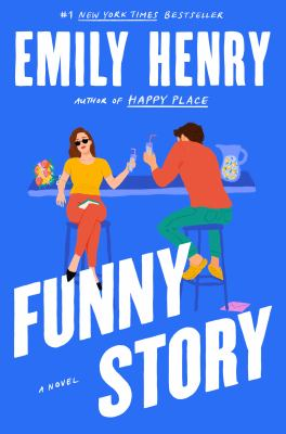 Book Cover:two people sitting at a bar on a blue background