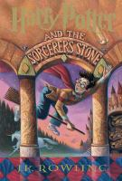Book Cover:a boy flying on a broomstick flying through an arch with an outstretched arm
