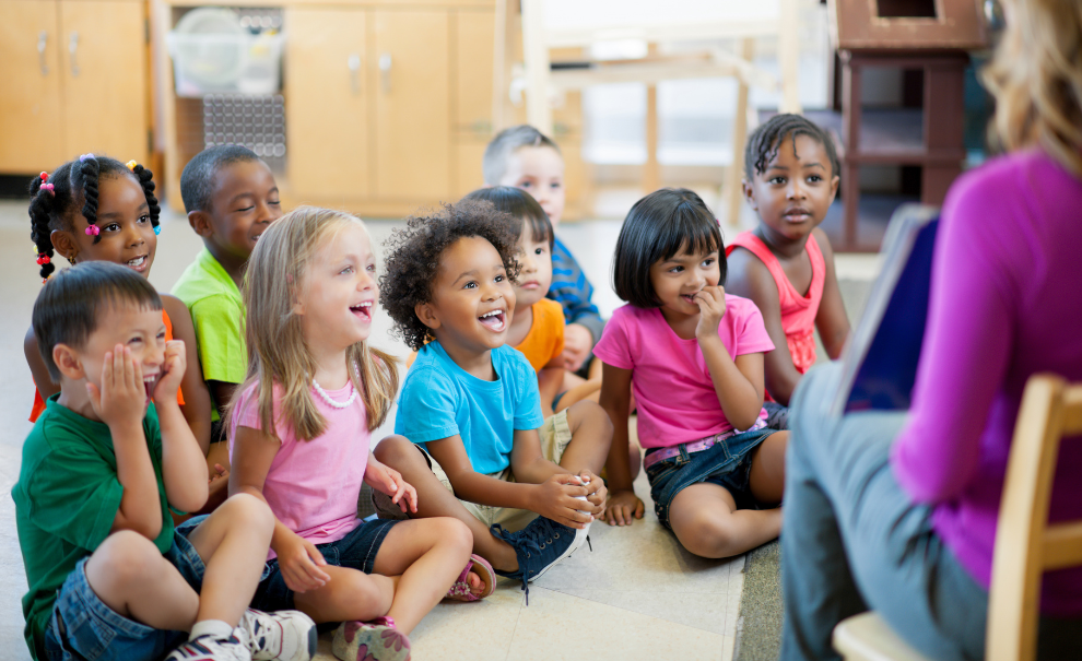 kids listening to story