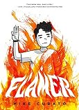Book Cover:A cartoon boy standing in flames with a stoic expression and three fingers raised