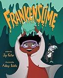 Book Cover:young scientist in a white lab coat lifting up a blob of slime