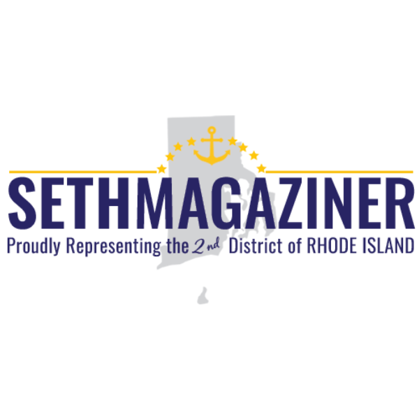 logo with blue text and gold anchor