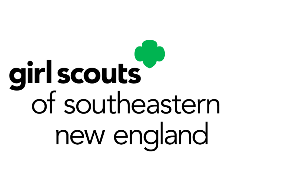 logo with text girl scouts of southeastern new england and green clover