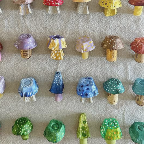 image of example mushroom craft with cork stem