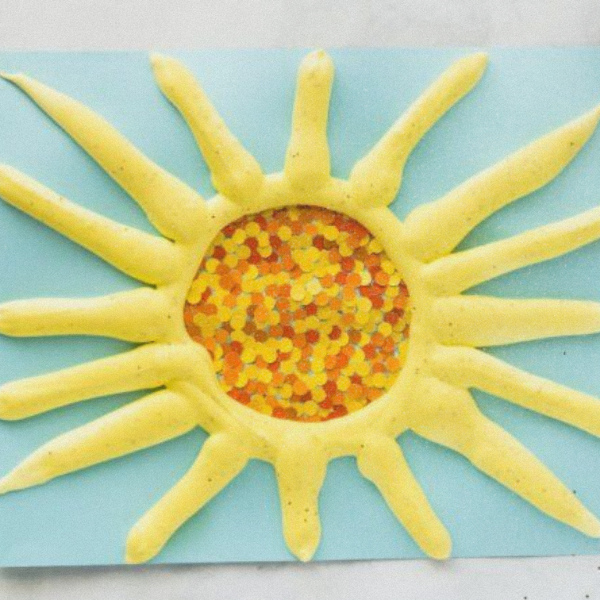image of puffy paint sun craft