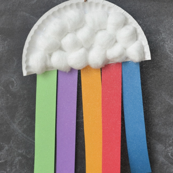 image of cloud craft with rainbow stripes