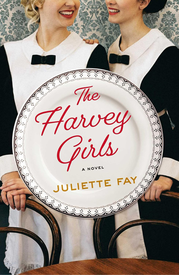 image of two servers at a table with a plate in front of them book cover image of the harvey girls