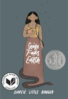 A Snake Falls to Earth Book Cover with girl listening to headphones holding a notebook with a snake at her feet.