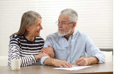 Image of a couple making financial plans.
