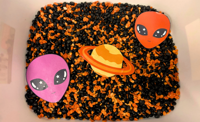 A photo of a sensory bin