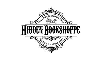 logo with text reading hidden bookshoppe
