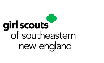 logo with text girl scouts of southeastern new england and green clover
