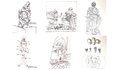 drawings of different italian sculptures