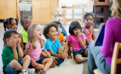 kids listening to story